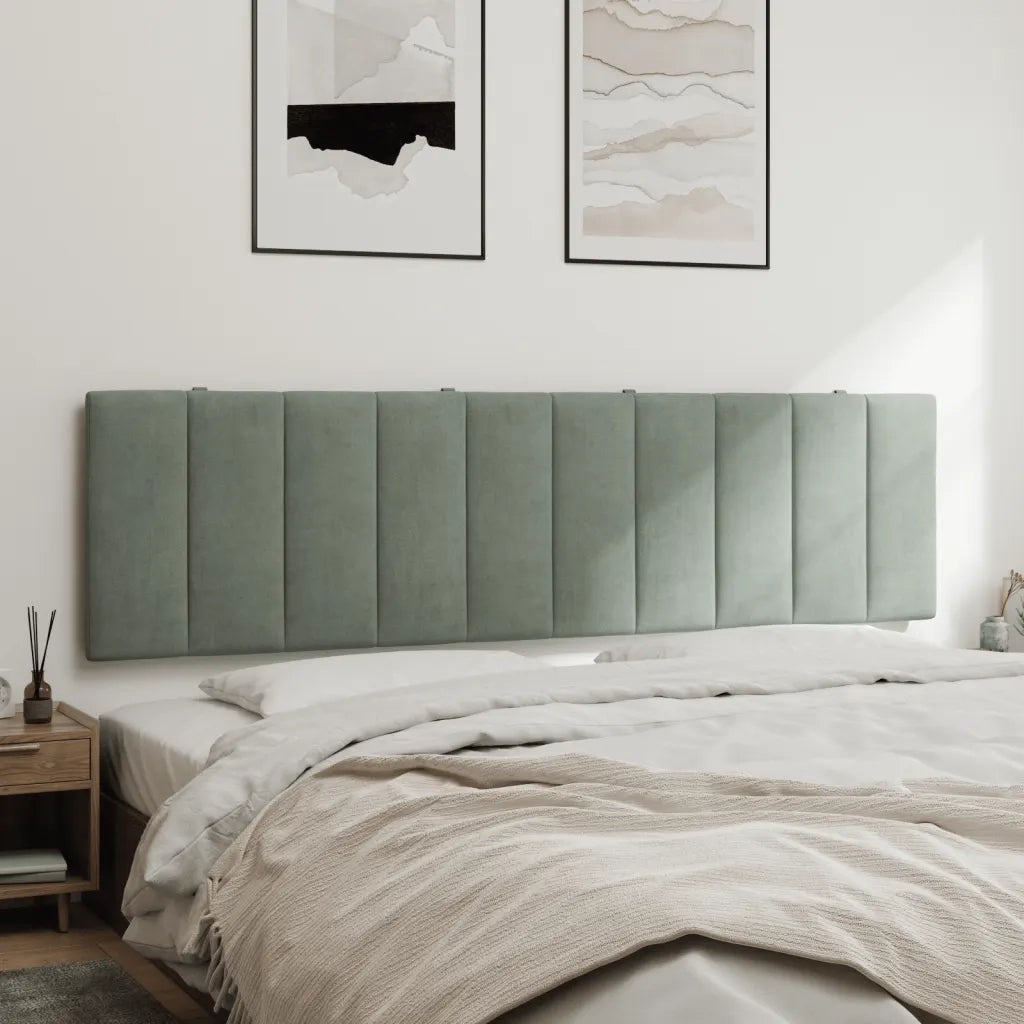 Cuscino Testiera Hanko Grigio Chiaro 183 cm in Velluto 374687