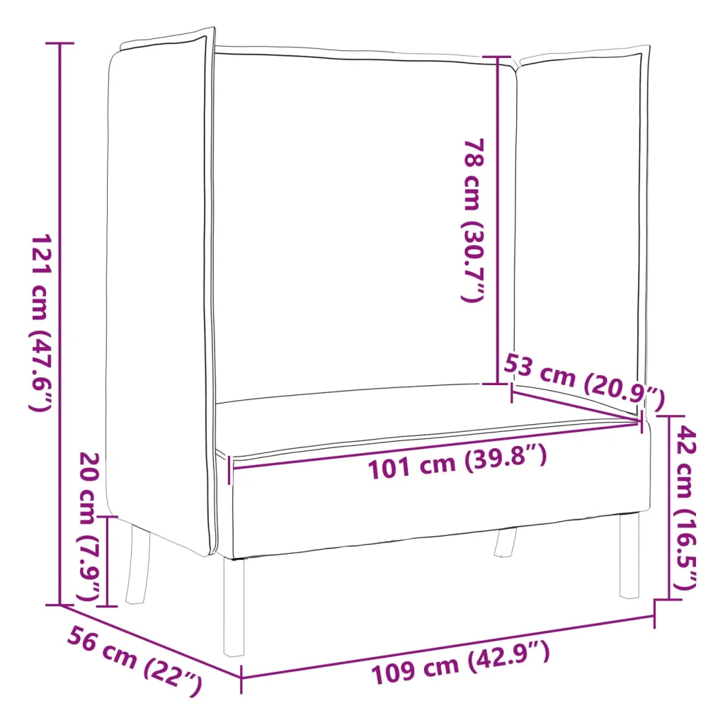 Divano alto 101cm Grigio chiaro Tessuto
