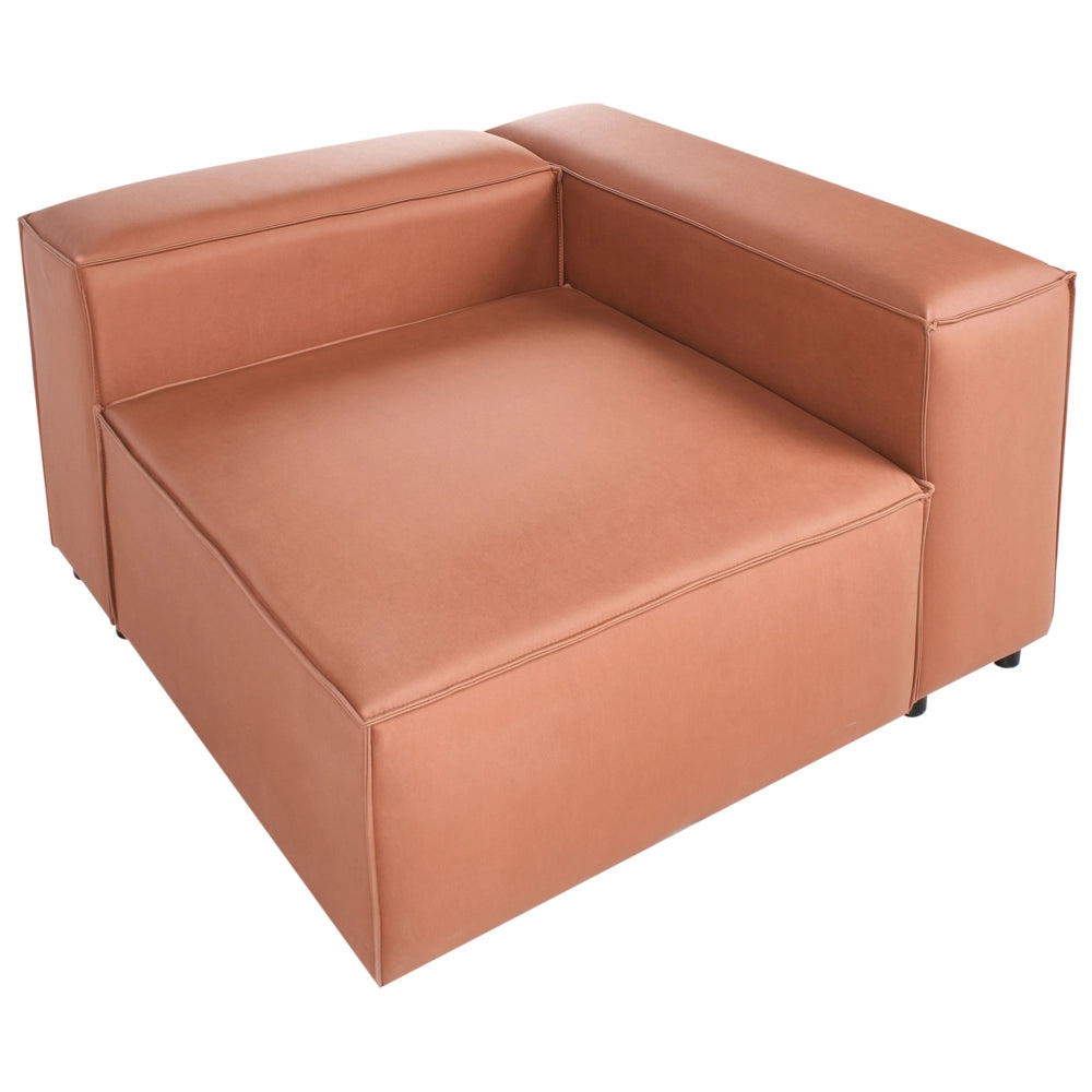 Divano angolare a 1 posto Modulo in ecopelle marrone dorato Brande stile moderno