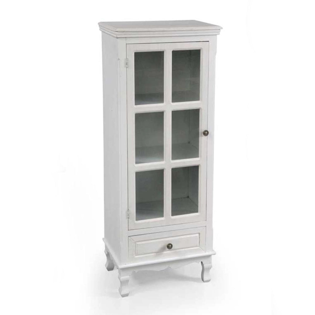 PERLA MOBILETTO A VETRINA 48 X 32 X H120 CM IN COLORE BIANCO