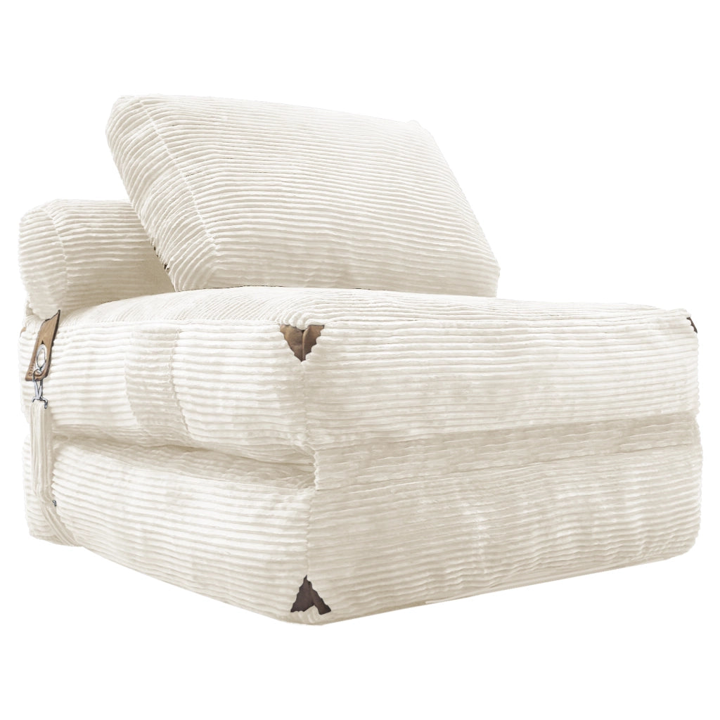 Divano letto pieghevole con funzione letto e design compatto in flanella bianca