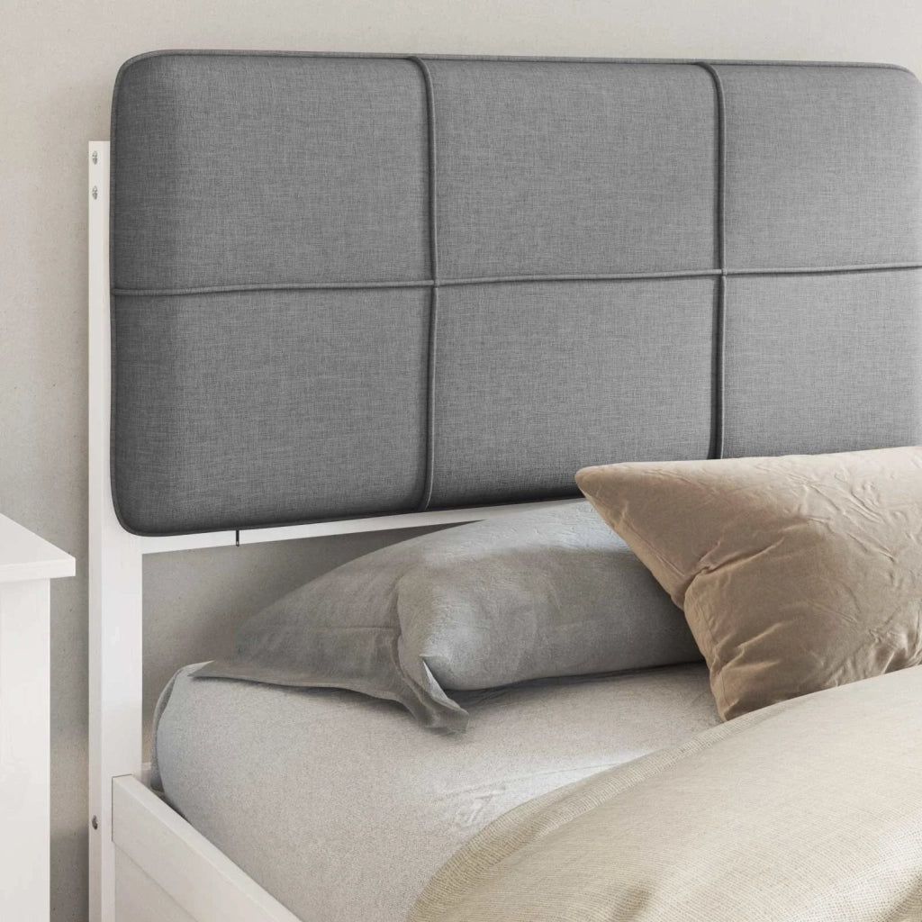 Letto con Testiera Rivestita Grigio chiaro 180 x 200 cm