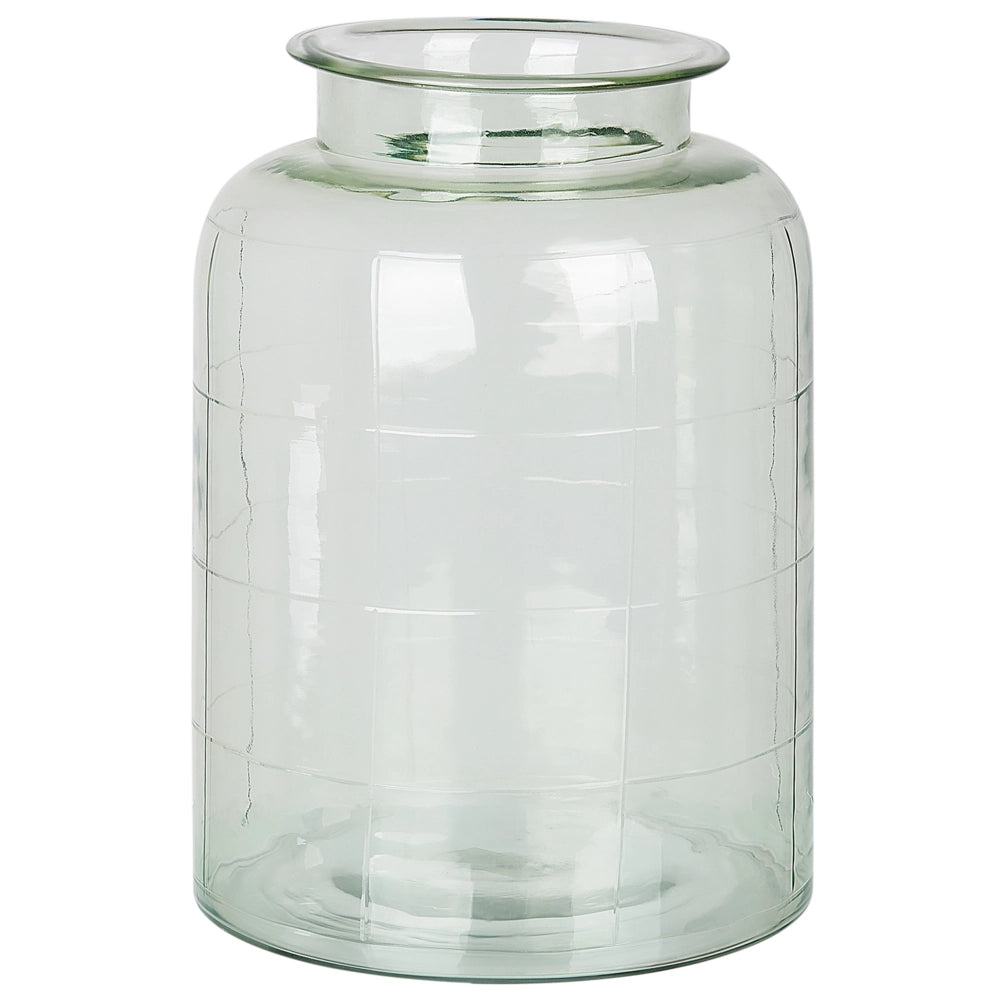 Vaso per fiori in vetro verde chiaro 35 cm decorativo fatto a mano a forma di cilindro da tavolo decorazione per la casa design moderno
