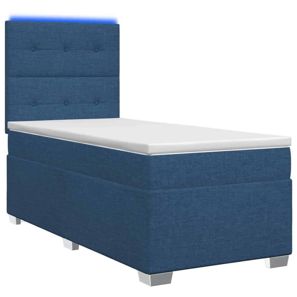 Letto box spring con materasso Blu 90 x 200 cm Tessuto 3454788