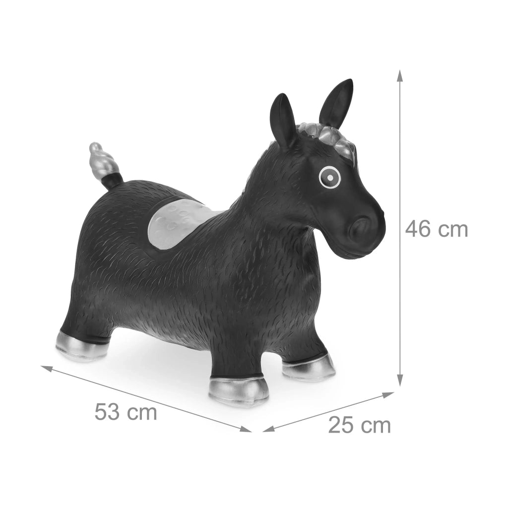 Lotto di 1 cavallo saltarello da interno ed esterno 78 x 40 x 65 cm migliora l'equilibrio e la coordinazione in PVC nero 13_0012459