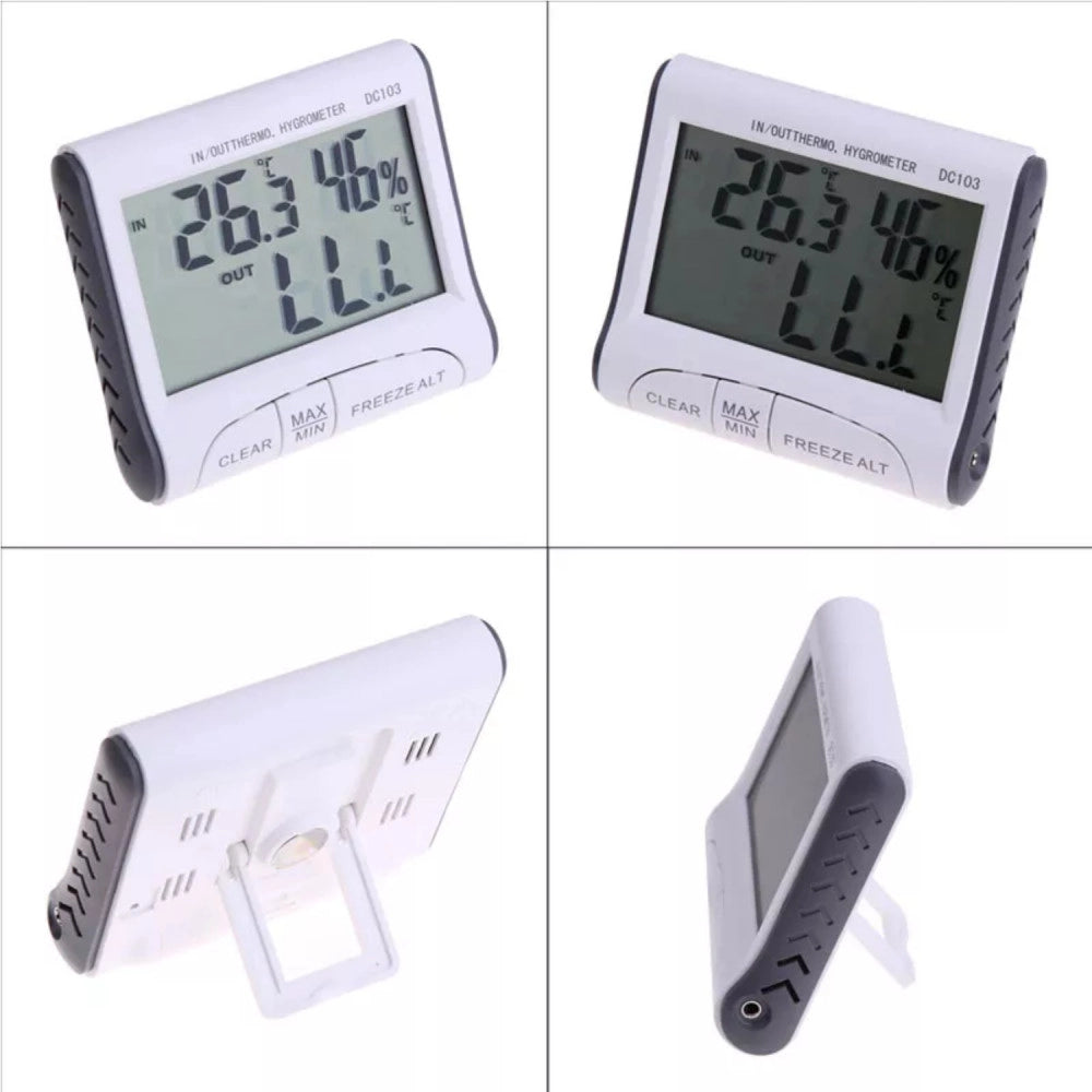 Trade Shop - Termometro Igrometro Digitale Temperatura Umidita' Casa Ufficio Dc103 Con Sonda -