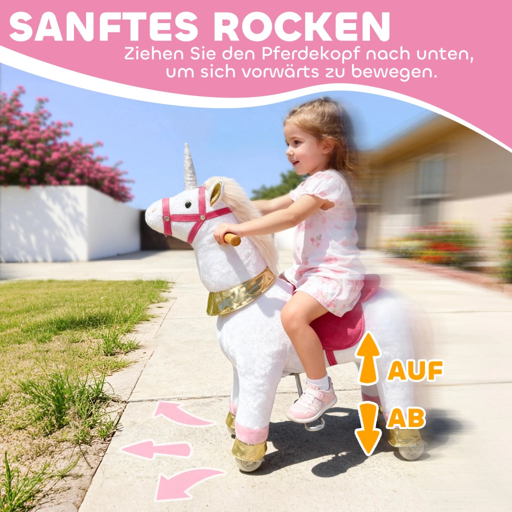 Cavallo a Dondolo per Bambini ¨C zephmum ¨C Bianco, Tessuto