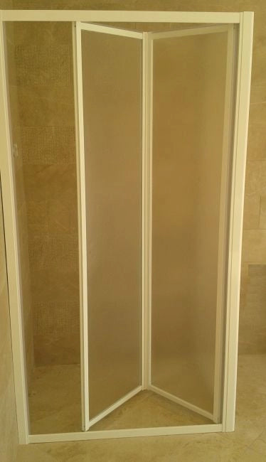 Box doccia acrilico - 3 lati, due fisso piu' porta a libro - Misura: 70 x 70 x 70 x h185 cm