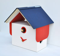 Orologio a Cucù da Parete e Tavolo 19,5x23x14 cm Pirondini Italia Dotto Bianco e Rosso