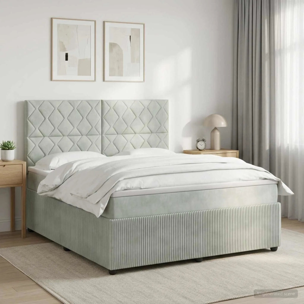 Letto box spring con materasso Grigio Chiaro 140 x 200 cm 3454625