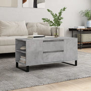 Tavolino Salotto Grigio Cemento 102x44,5x50cm Legno Multistrato 831008