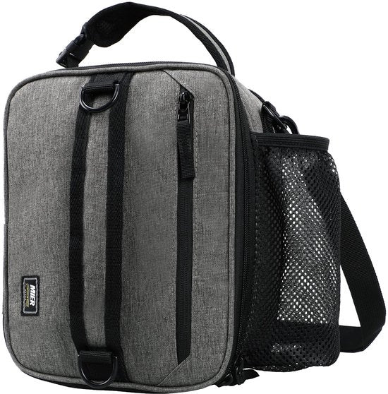 Borse Isolanti Portatili Flessibili con Tessuto Oxford Idrorepellente, Espandibili e Mini Borse Portatili per Uomo per Lavoro/Picnic/Viaggio - Grigio