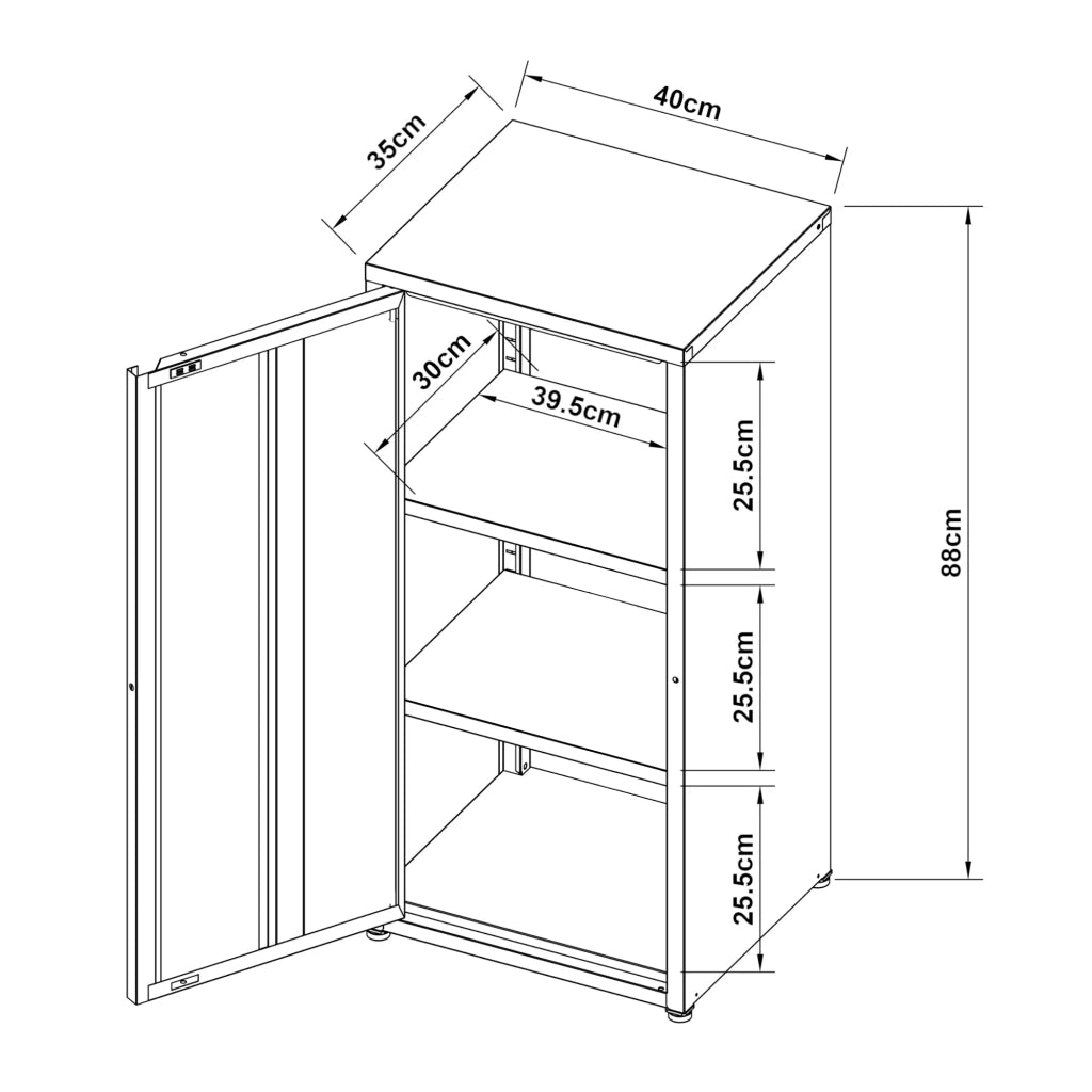 Mobiletto/scaffale in metallo e acciaio 88 x 40 x 35 cm colore cammello 03_0008903