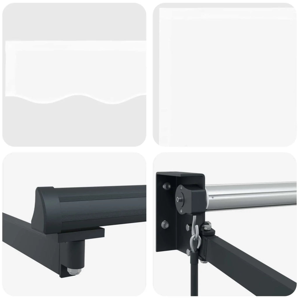 Tenda retrattile Bianco 3,5 x 2 m 100% Poliestere e Alluminio