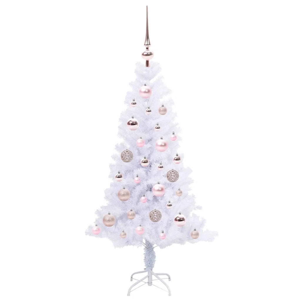 Albero di Natale | Decorazioni natalizie artificiale Bianco 120 cm PVC e Acciaio