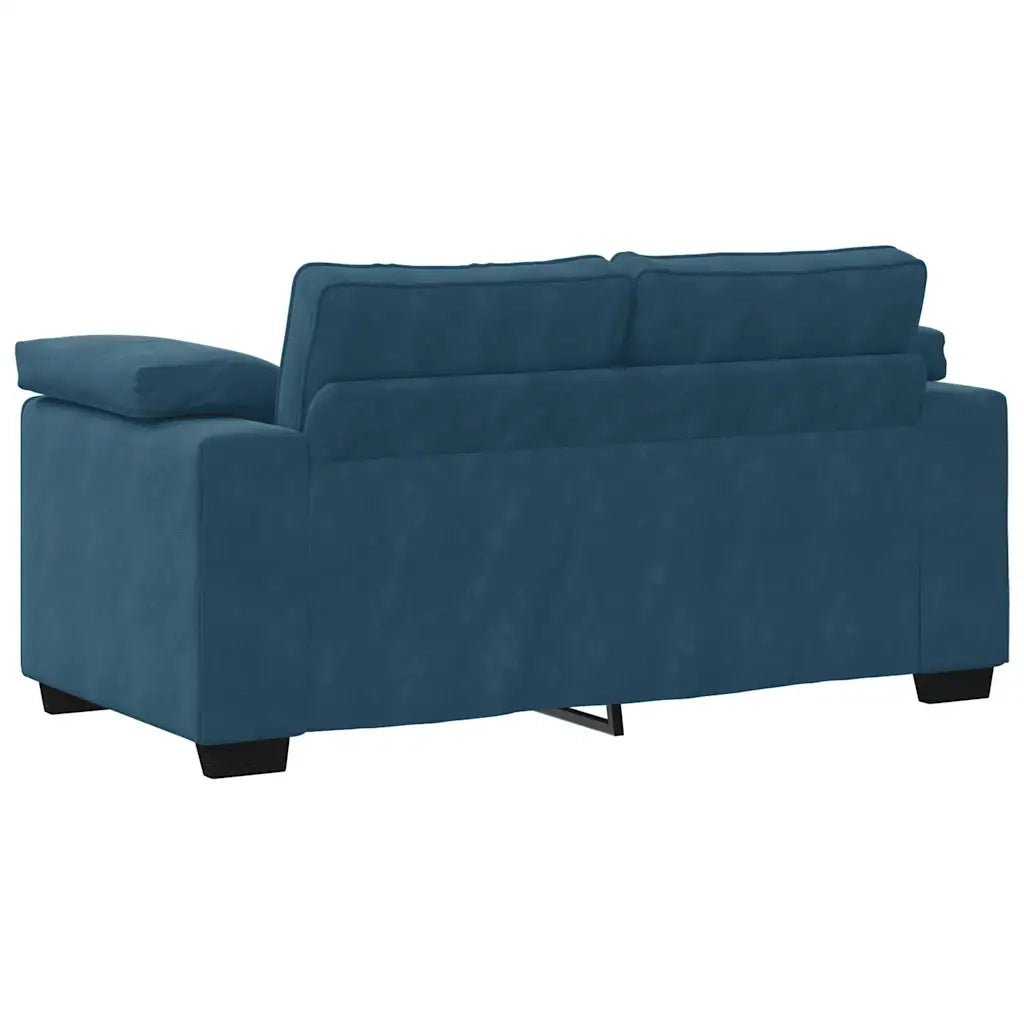 vidaXL Set di Divani 3 pz con Cuscini Blu in Velluto