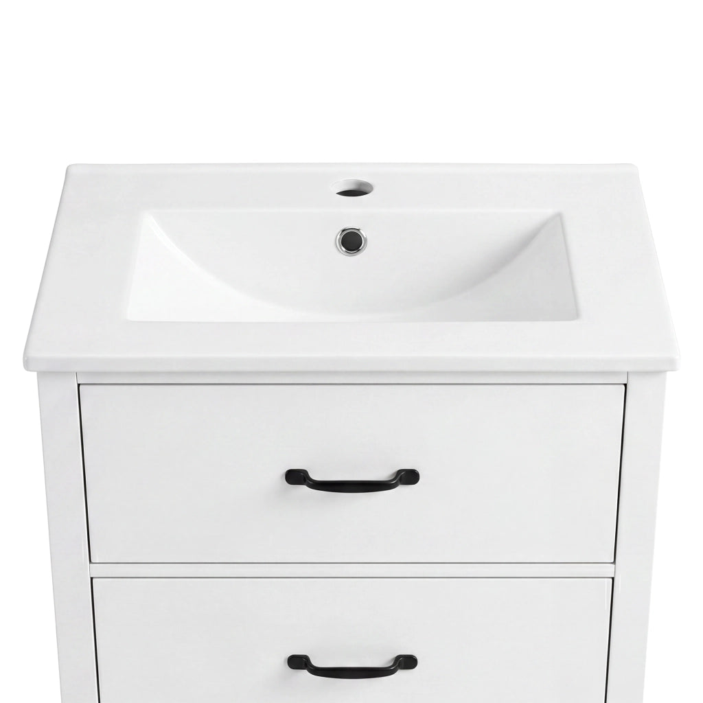 MOBILE BAGNO con Lavabo 61x47x83 cm in MDF e Ceramica Bianco