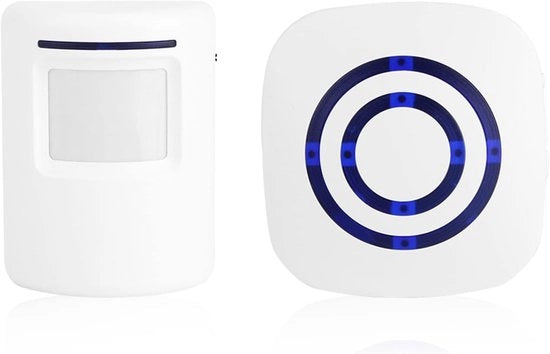 Mittente Wireless - Rilevatore di Accesso - Portale - Sensore di Movimento - Adatto per Negozio e Abitazione - Bianco