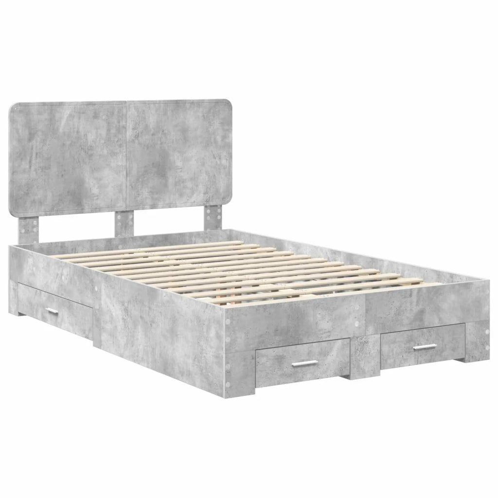 Struttura del letto con testiera Grigio cemento 120 x 200 cm 3412804