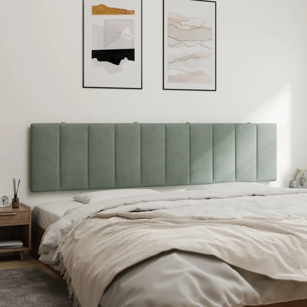 Cuscino Testiera Hanko Grigio Chiaro 200 cm in Velluto 374689