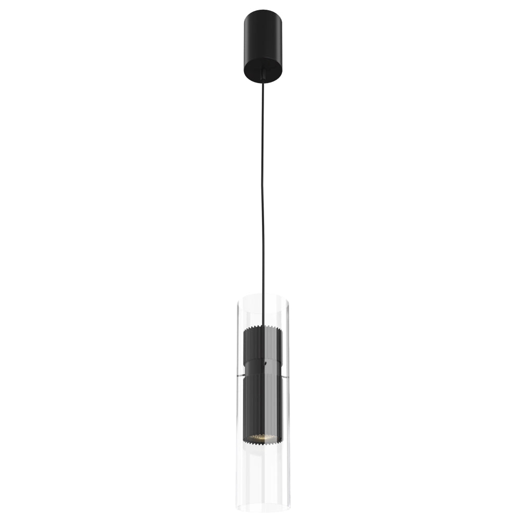 Maytoni Lampadario Sospensione Moderna Dynamics 1 luce GU10 nero alluminio vetro