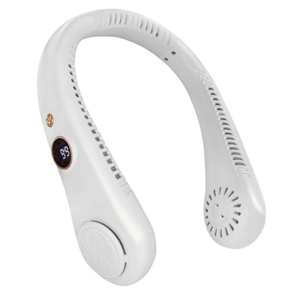 Trade Shop - Ventilatore Da Collo Portatile Display 5 Livelli Velocità Ricaricabile Usb Sport -