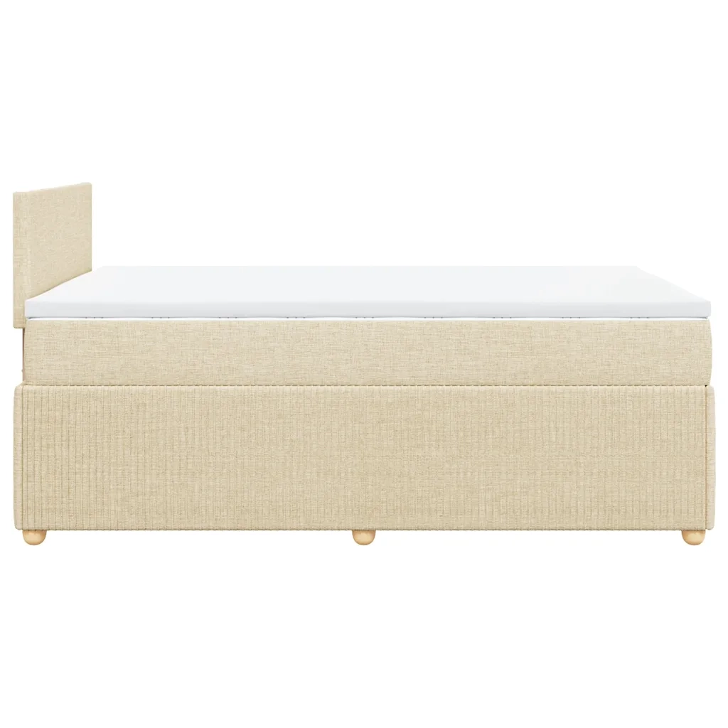 vidaXL Giroletto a Molle con Materasso Crema 120x190 cm in Tessuto