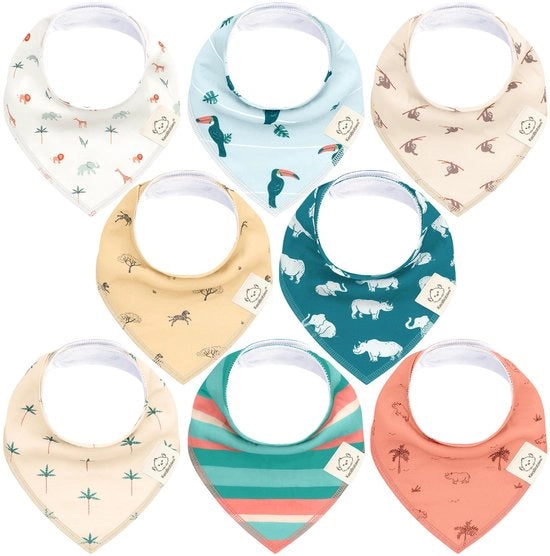 Set di 8 bandane per bambini unisex, bandane per bambini superassorbenti, bandane per bambini in cotone biologico, set di bandane per bambini, bandane per bambini per la protezione dal pianto (codice prodotto: non specificato, modello: non specificato)