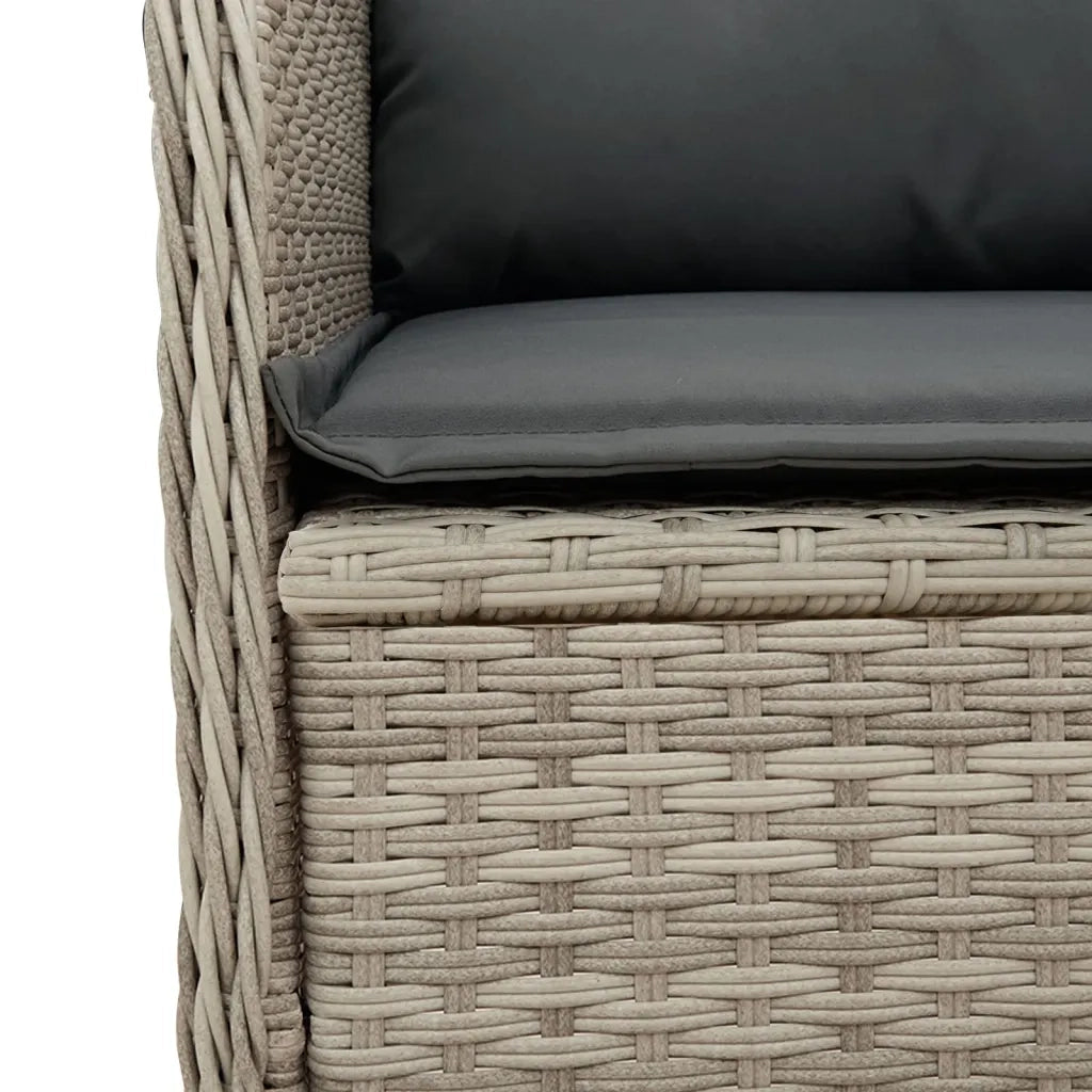 vidaXL Divano Angolare Giardino con Cuscini Grigio Chiaro Polyrattan