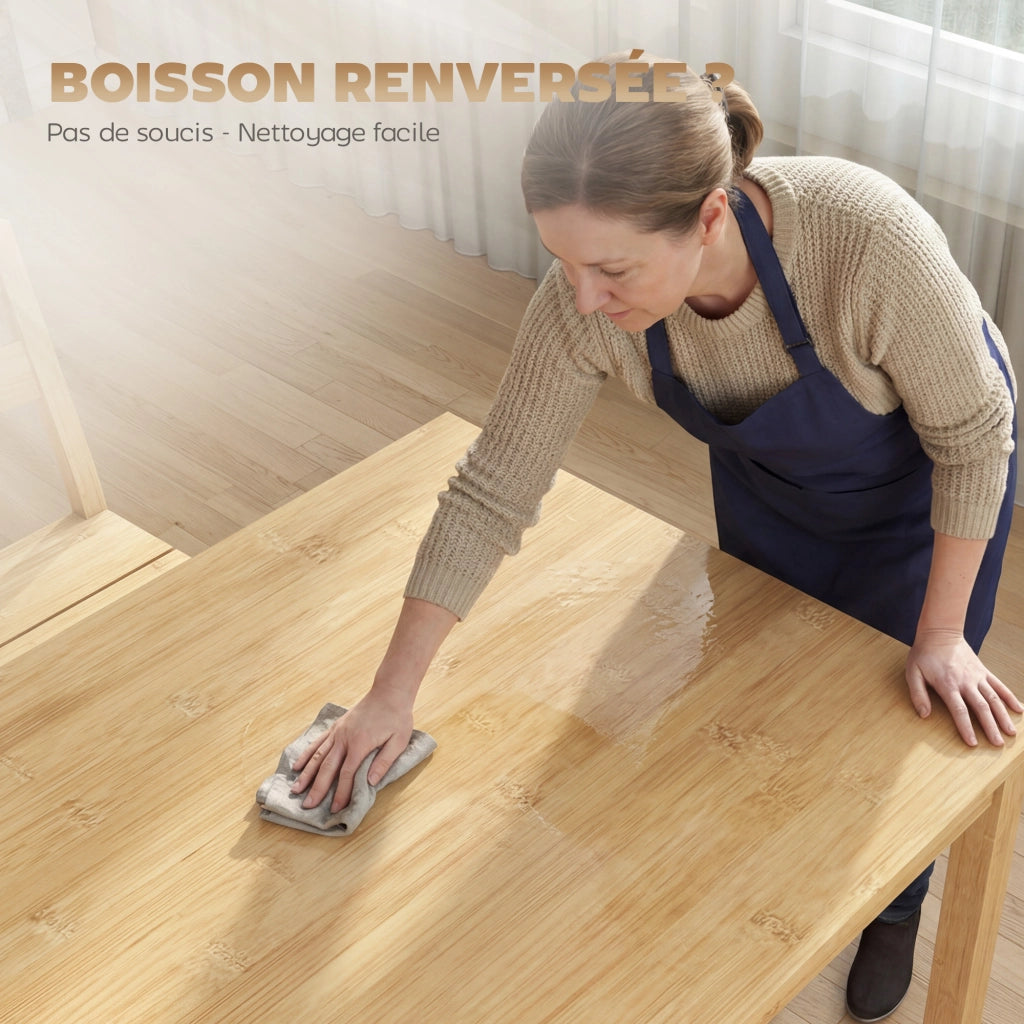 Tavolo da pranzo con sedie e panca in bamb¨´ ¨C Minimal ¨C naturale 4 persone