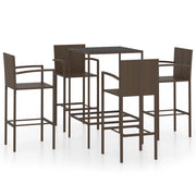 Set da Bar da Giardino 5 pz | Set Salotto da Giardino in Polyrattan Marrone