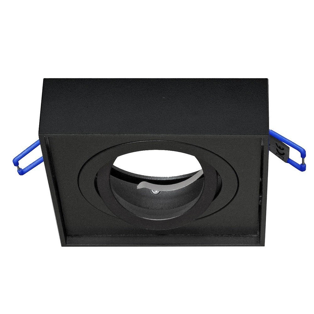 Trade Shop - Portafaretto Quadrato Orientabile Incasso Esterno 85mm Luce Lampade Led Gu10 Gu5.3 - Nero