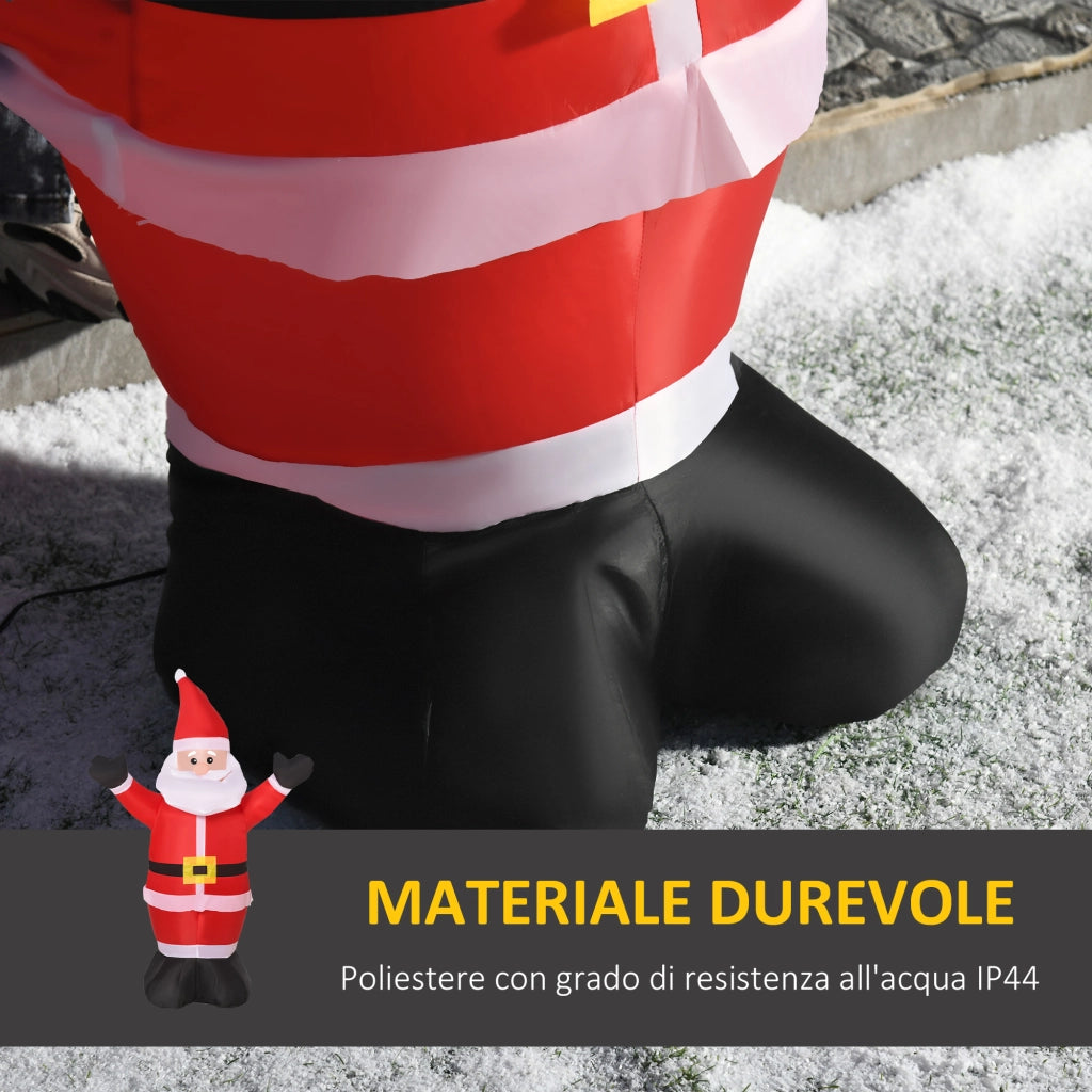 EasyComfort Babbo Natale Gonfiabile Luminoso Luci LED Decorazione Natalizia Altezza 1.2m