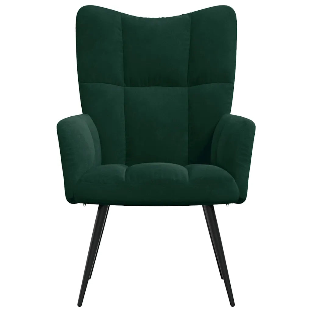 vidaXL Sedia Relax Verde Scuro in Velluto