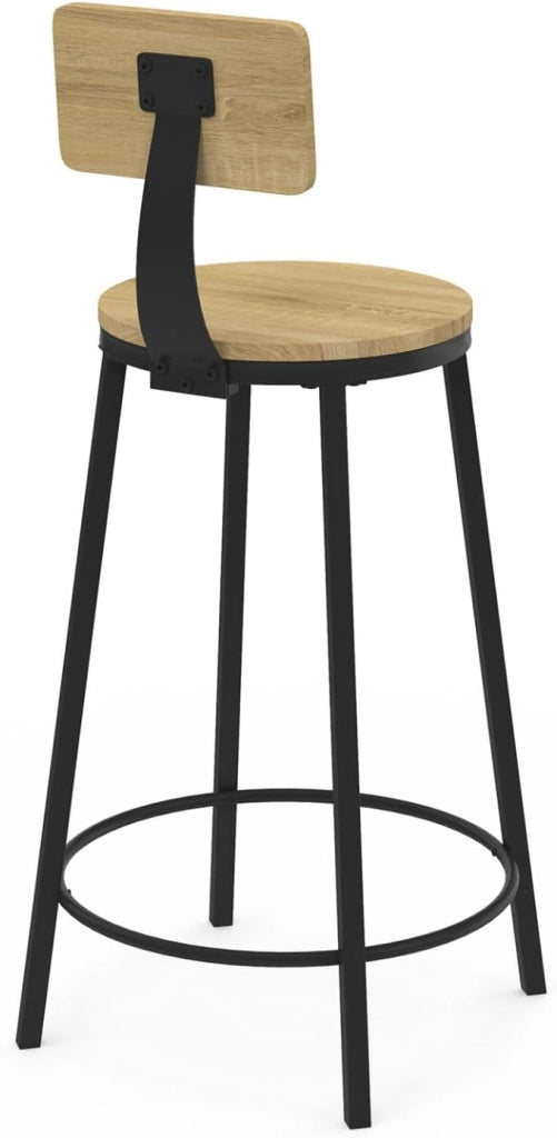 Set di 4 sgabelli da bar DETROIT, seduta rotonda con schienale dal design industriale