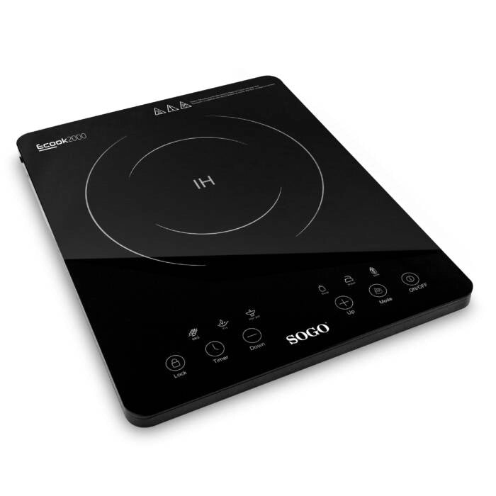 Piastra induzione portatile 2000W con controllo touch digitale, 9 livelli potenza e timer 180 min per cucina mobile - Sogo