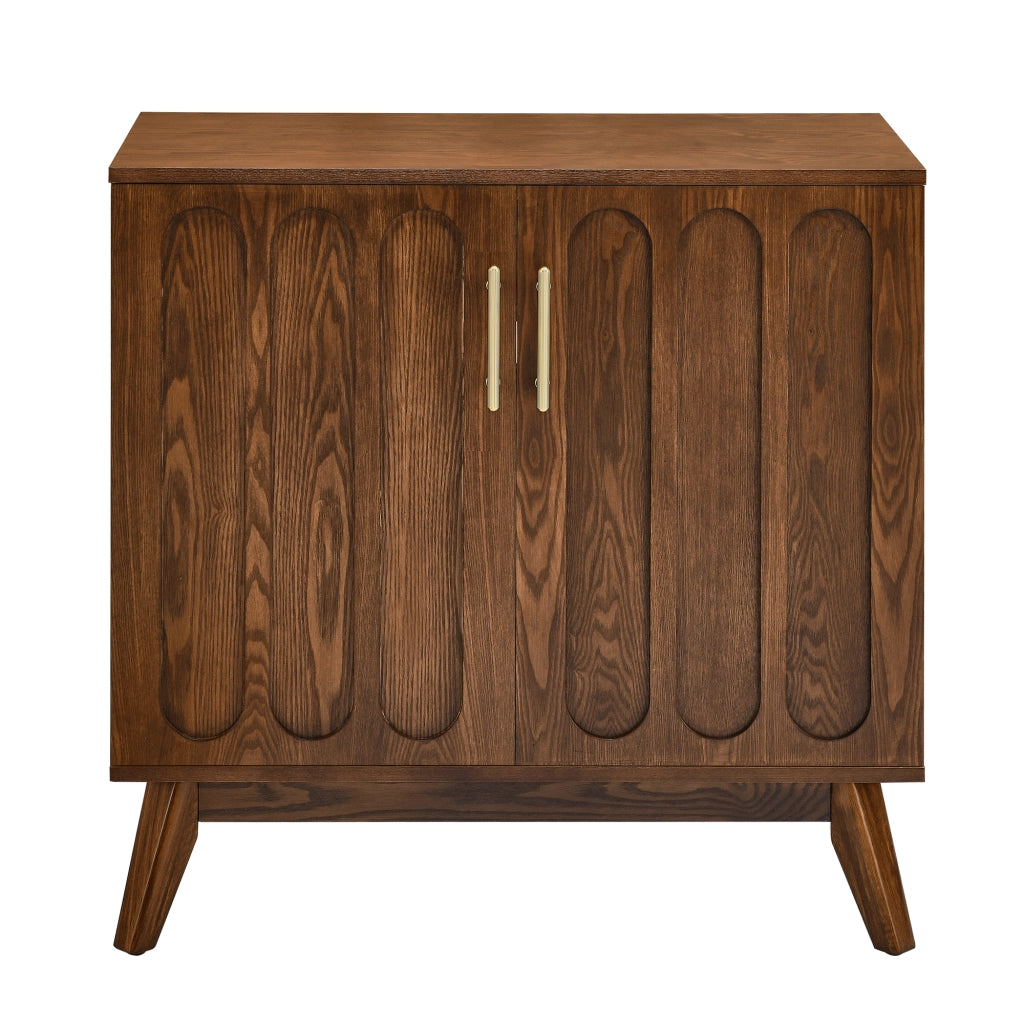 Credenza con ripiani regolabili in MDF e legno noce