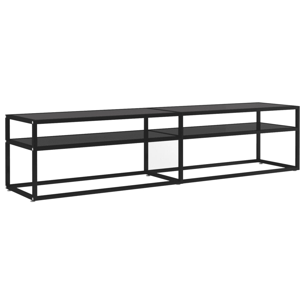 Mobile Porta TV Nero 180x40x40,5 cm in Vetro Temperato 331723
