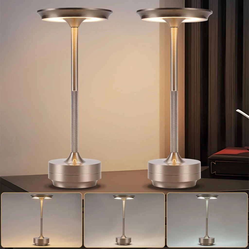 ZMH Lampada da tavolo wireless set 2 pezzi batteria touch dimmerabile USB ricaricabile per comodino camera letto