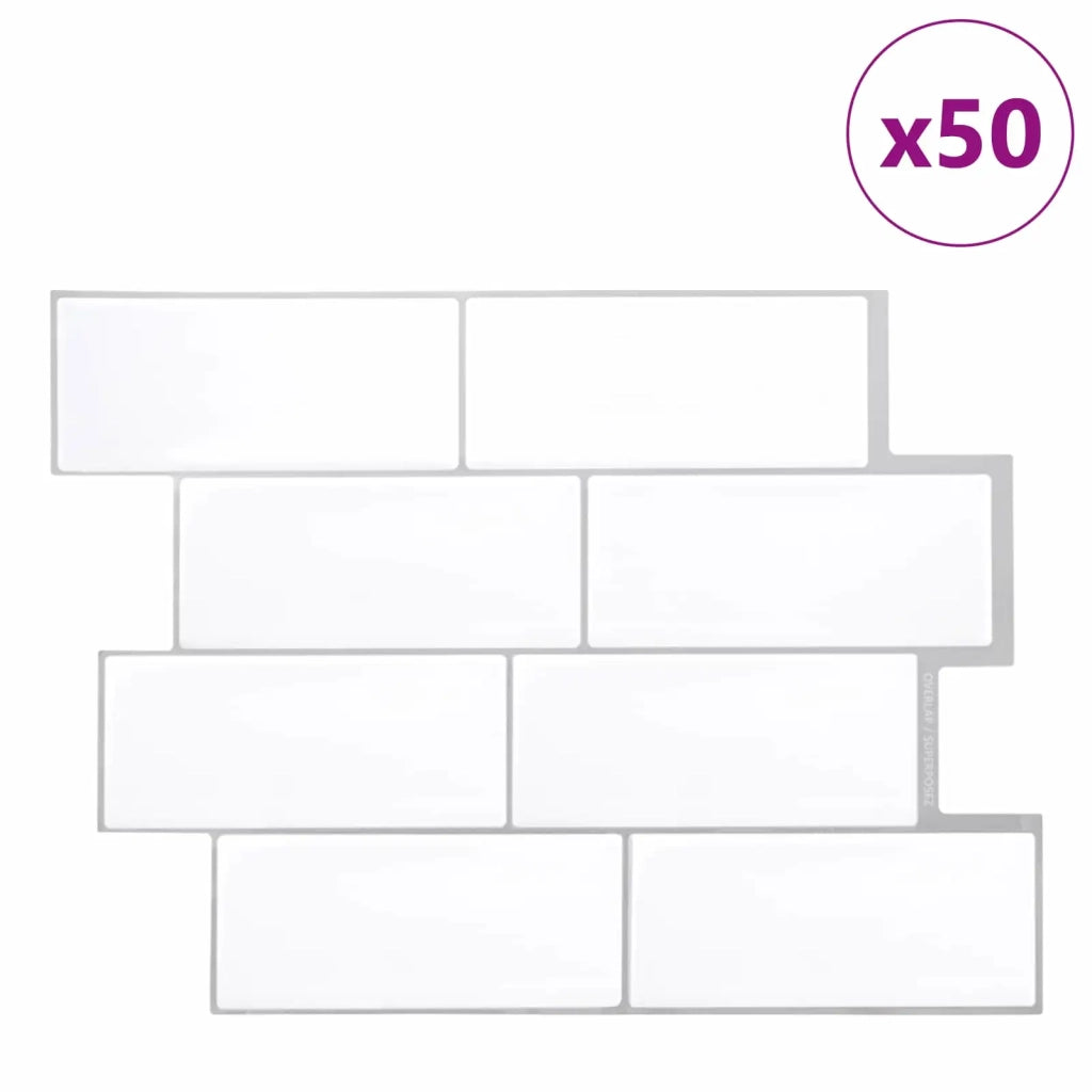Piastrella subway 20 pz Bianco e Grigio 29 x 21 cm CFW4088697