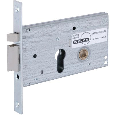 SERRATURA METALLO INFILARE ELETTRICA 302 WELKA  B.Q ZINC F.MM 16 F.SA+SCR+F H.MM 78 E.MM 60 DX/SX