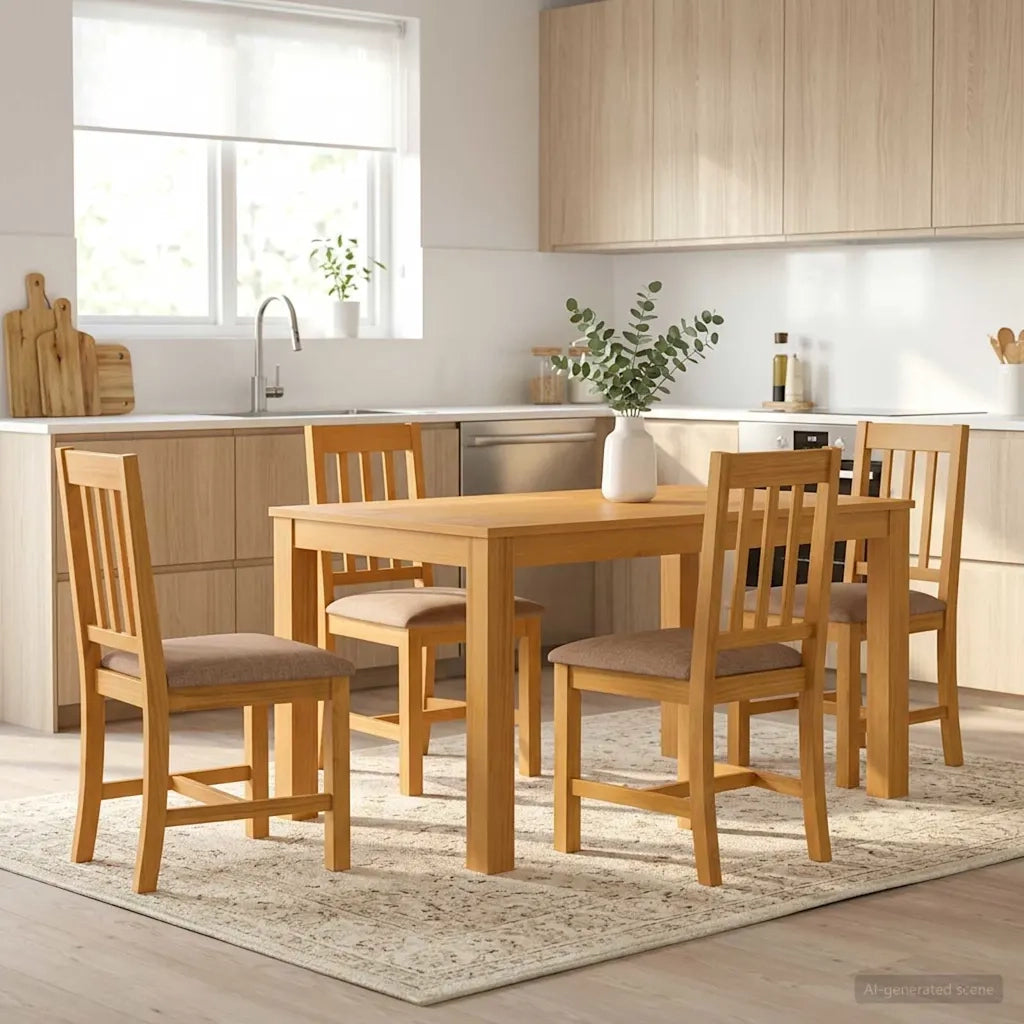 Set da pranzo 5 pz Grigio Legno di Quercia Massello 3430347