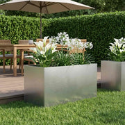 Vaso da giardino Argento 80 x 50 x 50 cm Acciaio Inox 8005268