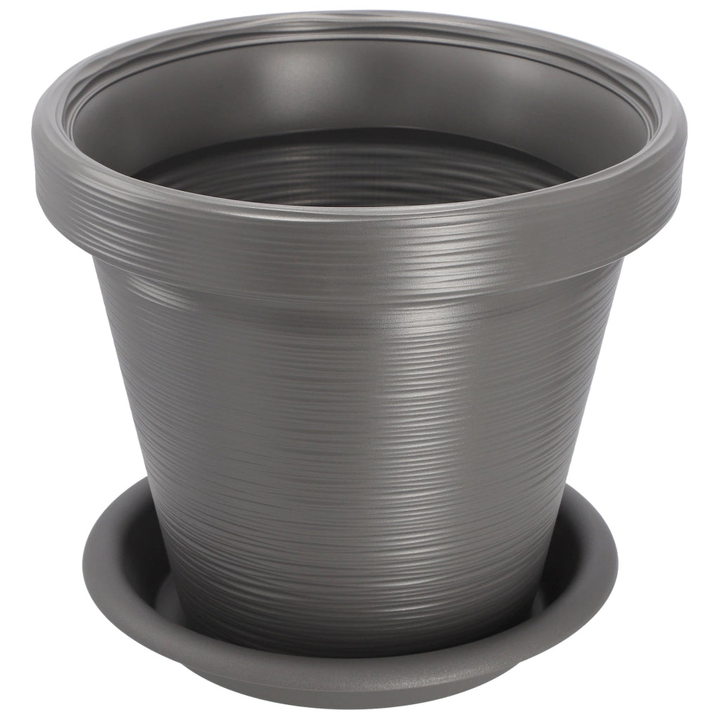 Vaso da giardino KADAX per fiori, con coperchio e supporto, grande, grigio, 46 cm