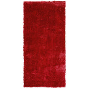 Tappeto shaggy in misto cotone e poliestere rosso 80 x 150 cm soffice pelo denso