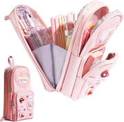 Etui con grande capacità, etui esteticamente unisex, etui carino, etui per adulti, per scuola, ufficio, ragazze, donne, studentesse, rosa