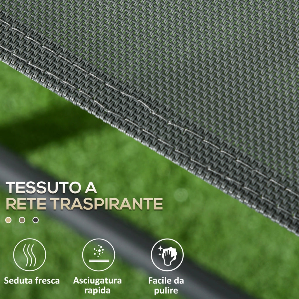 Set Giardino 3 Pezzi con Sedie e Tavolino ¨C Zephmum ¨C Grigio Scuro, Metallo