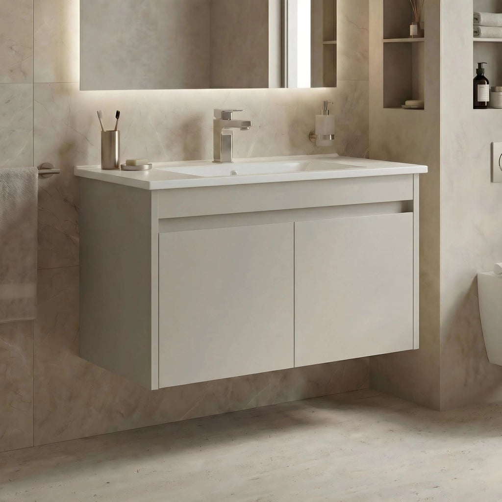 Mobile lavabo "Arno 85" - 85 x 45 x 52 cm - Cashmere