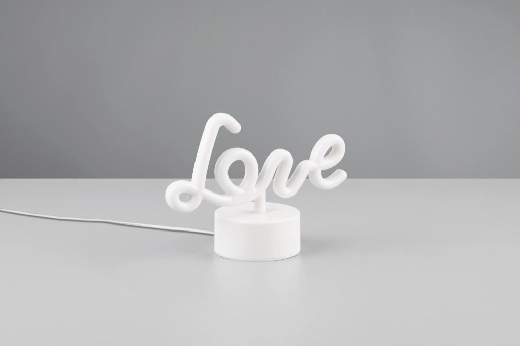Lampada da tavolo scritta LOVE bianca LED integrato RL