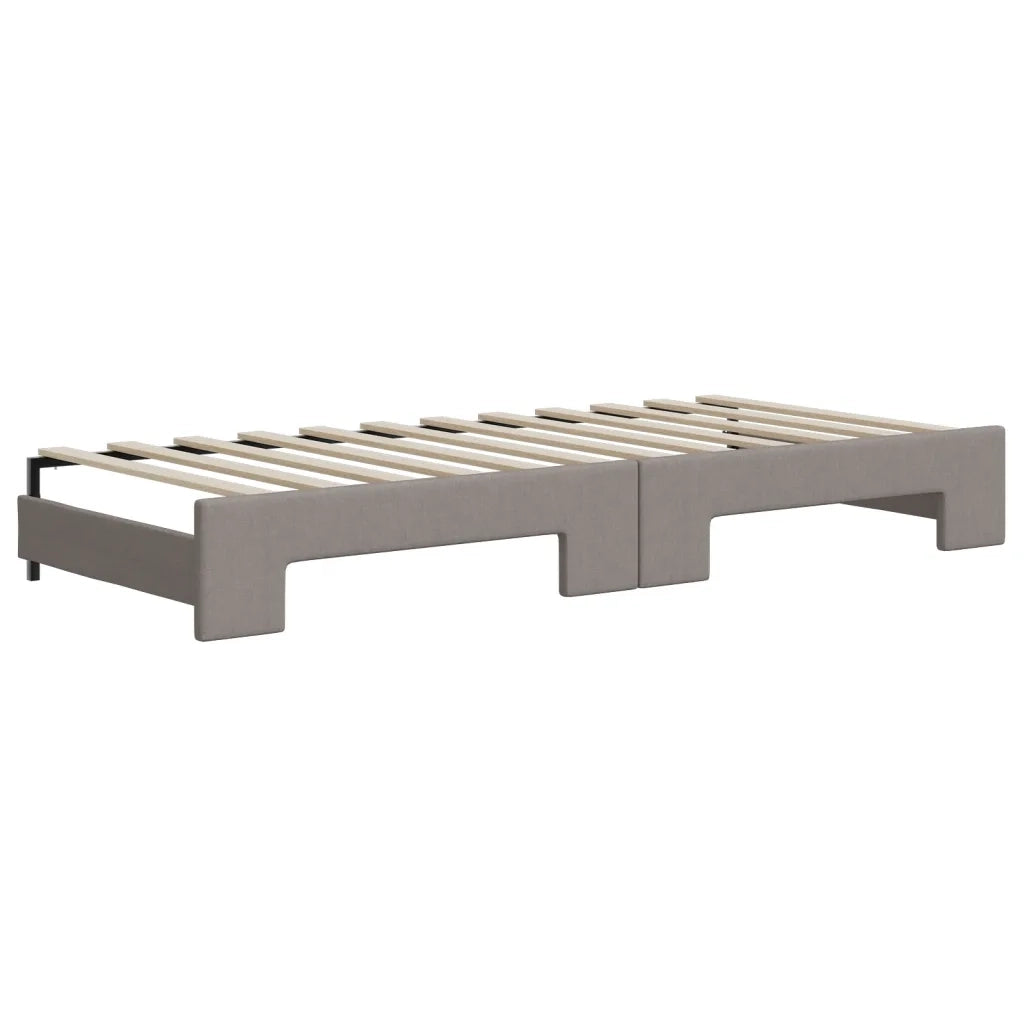 vidaXL Divano Letto Estraibile con Cassetti Tortora 90x200 cm Tessuto